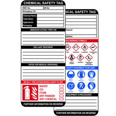 Chemical Safety Tag Inserts - Pack Of 50